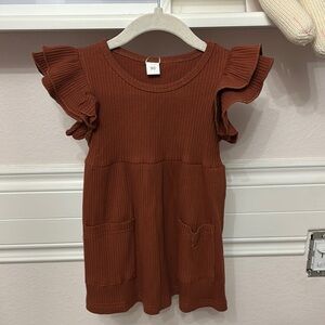 Ruffle Sleeve warm rust ruffled sleeve dress NWT